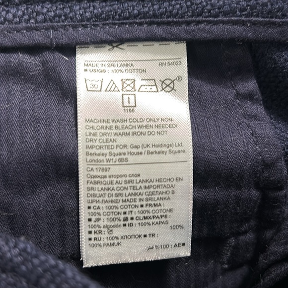 Banana Republic Navy Sailor Cotton Short with gold front buttons waist 33” - Picture 10 of 13